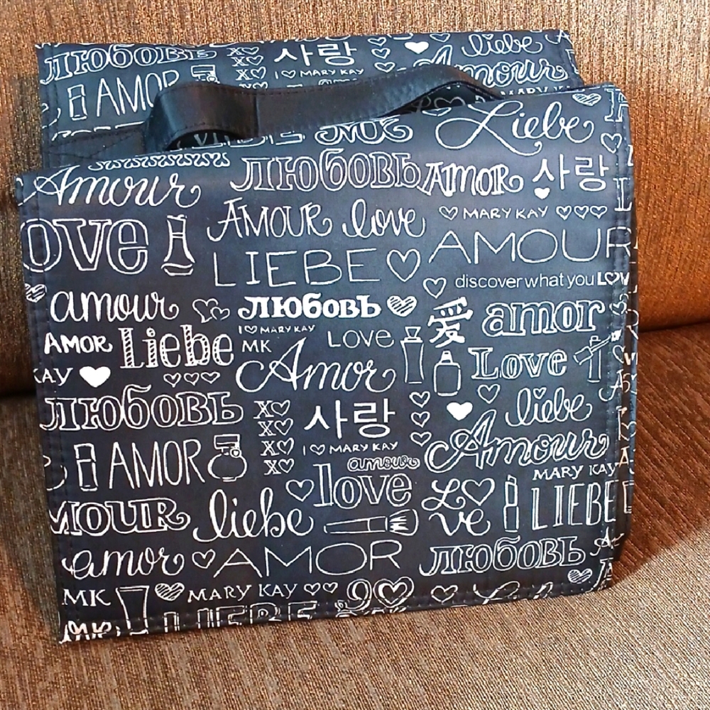 Mary Kay Love print roll up travel makeup bag